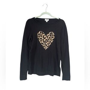 Leopard-heart Teddie sweater
